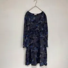 【MAX&CO. マックスアンドコー】総柄　ワンピース 長袖　イタリア製　春のサムネイル