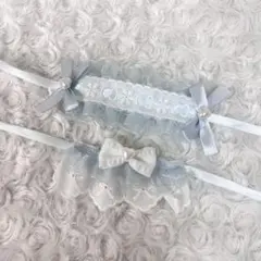 ヘッドドレス スタイ 前掛け セット ぬい服 水色