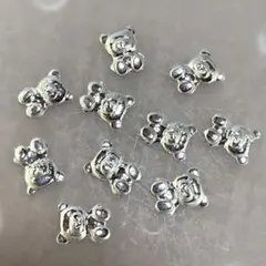 シルバー クマ型 ネイルパーツ 10個セット