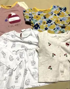 女の子 トップス 4枚セット 80〜90 長袖 半袖 まとめ売り 保育園