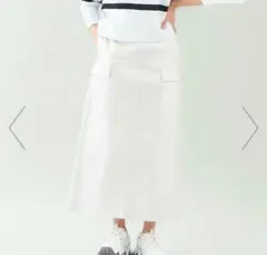 abashouse mavie 箔プリント＆綿ストレッチカーゴスカート 38のサムネイル