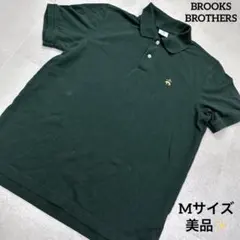 美品✨BROOKSBROTHERSロゴ刺繍半袖ポロシャツ Mサイズ 緑