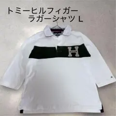 激レア風 トミーヒルフィガー ラガーシャツ L 刺繍ロゴ VintageFitのサムネイル
