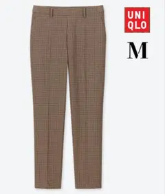 UNIQLO ユニクロ EZY アンクルパンツ チェック スラックス ブラウン
