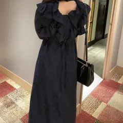 リリーブラウン　ロングワンピース　ネイビー　ドレス　　結婚式　同窓会　成人式