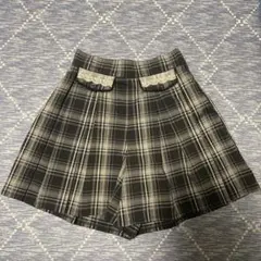 プリーツキュロットスカート チェック柄