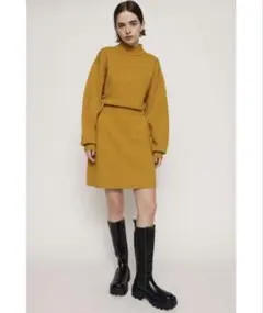 WAIST RIB S/OP ウェスト リブ ミニワンピース