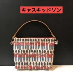 ☆ キャスキッドソンの持ち手　ストラップ付きポーチ　ラミネート生地　ハンドメイド