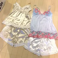 ☆新品未使用品訳あり☆ネグリジェセットアップ計4点まとめ売り！