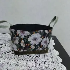 花柄布製収納バスケット6