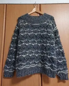 ☆ Lady Arran ☆ 3Dニット セーター ウール ニット 立体編み M