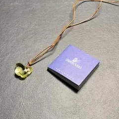 レア　スワロフスキー　ネックレス　バタフライ　イエロー系