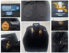 美品 polo ラルフローレン black ブラック 黒 長袖 ポロシャツ L