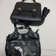 WEGO サッチェル痛ショルダーバッグ 黒 痛バ ミニ痛バ