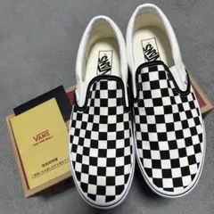 VANS ClassicSlip-On ブラックホワイト チェッカー27.5cm