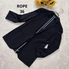 ⑧21 ROPE 36 テーラードジャケット 濃紺 無地 日本製 通勤 オフィスのサムネイル