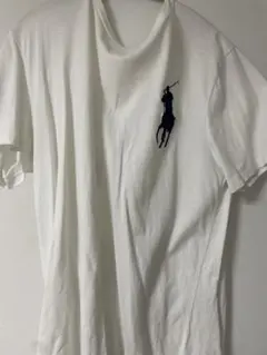【美品】ラルフローレン　ポロ　馬刺繍ホワイトTシャツ　白Tシャツ
