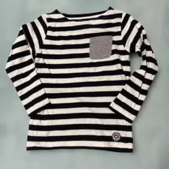 長袖カットソー 黒白ストライプ120