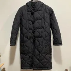 【値下げしました】ブラック キルティングジャケット フード付き　38