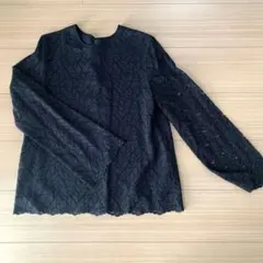 ★再値下げ★【未使用品】ネイビーレースブラウス　ナノユニバース