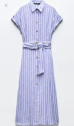 ZARA シャツワンピース ストライプ