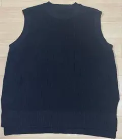 無印良品　軽くて型崩れしにくいニットベスト 黒 ブラック XL