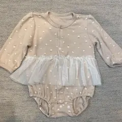 小花柄　ピンク　チュール　ロンパース　女の子　かわいい