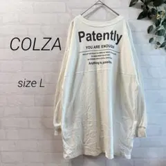【COLZA】バックロゴ入り ゆったり ビッグロンT (L) 白