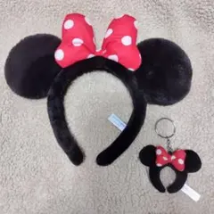ミニー・マウス カチューシャとキーホルダーセット