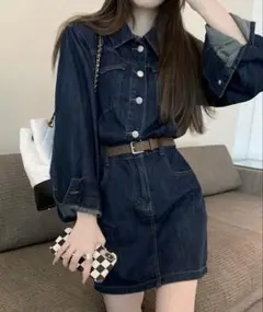 DAY CLOSET セパレート風デニムワンピース ミニ