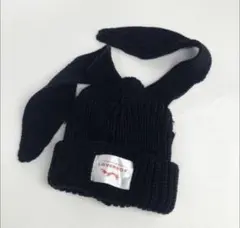 LOVERBOY ウサギ耳ニット帽 ブラック CHARLES JEFFREY LOVERBOY ニット帽 ラバーボーイ うさぎ耳 (Charles