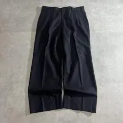 vintage2タックウールスラックスW31相当ダブル裾ワイドストレート 