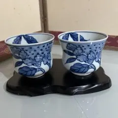 源右衛門窯 染付向日葵 湯呑揃3客 美品 - メルカリ