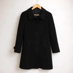 90s〜00s風 アンゴラ混 コート ブラック ロング 上品