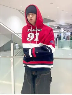 ヌ*ホ様 XLARGE 1991年製 パーカー レッド/ブラック