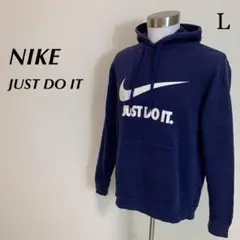 NIKE パーカー プルオーバー ロゴプリント ネイビー JUSTDOIT
