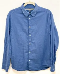 H&M リネン混シャツ REGULAR FIT M 青 春夏 エイチアンドエムのサムネイル