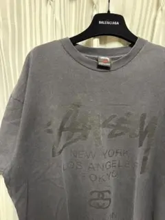 00s STUSSY ワールドツアー Tシャツ ブラックフェードのサムネイル