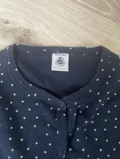 PETIT BATEAU プチバトー　ネイビー ハート柄 カーディガン