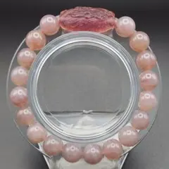 天然石 フローライトドラゴン彫り天珠付き パープルローズクォーツ デザインブレス