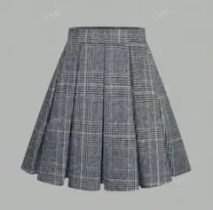 shein プリーツ チェック柄スカート レディース カジュアル デイリー
