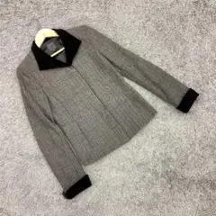 カルバンクライン【S】ベルベット切替ジャケット/テーラード ジャケット ウール