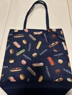 FAUCHON スイーツ柄 エコバッグ ネイビー
