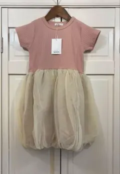 新品タグ付き ペアマノン チュールドッキングワンピース 半袖 120㎝