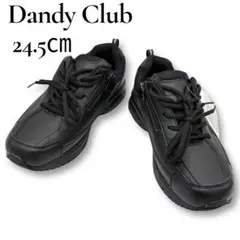 【新品未使用】Dandy Club スニーカー レザー サイドジップ ブラック