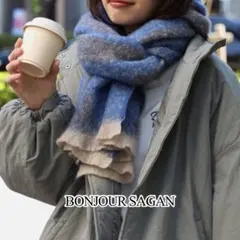 ✧̣̥̇ バイカラーウェーブ柄マフラー （BLUE） ✧̣̥̇