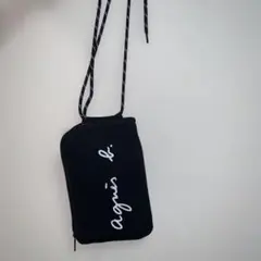 agnès b. 黒　スマホショルダーバッグ