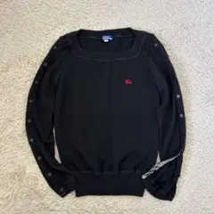 バーバリーブルーレーベル❣️ニット　ウール100 ホースロゴ ノバチェック y2k