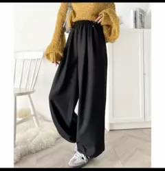 リラックスフィット 黒 カジュアルパンツ XLサイズ