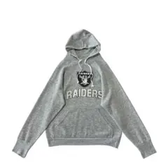 80s USA製 NFL Raiders プリントパーカー 霜降りグレー
